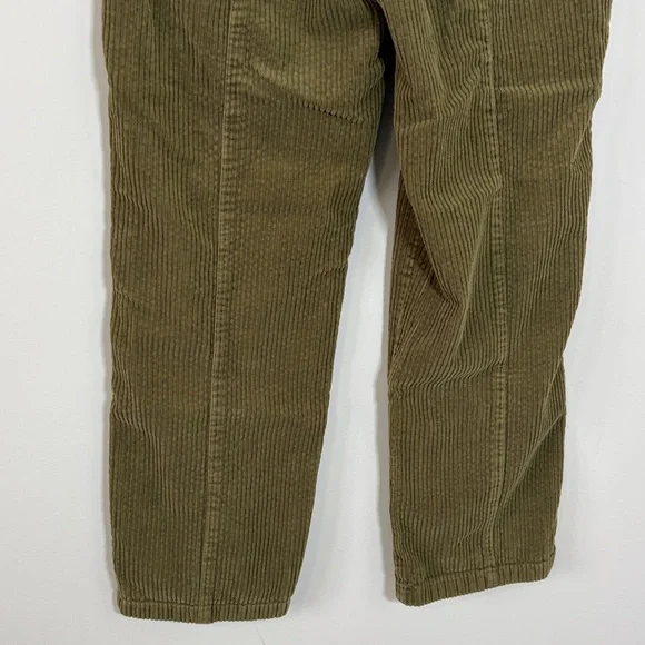 ALEX MILL Neil Cotton Corduroy Straight Leg Pants Olive Green Adjustable Waist 4 - Picture 8 of 15